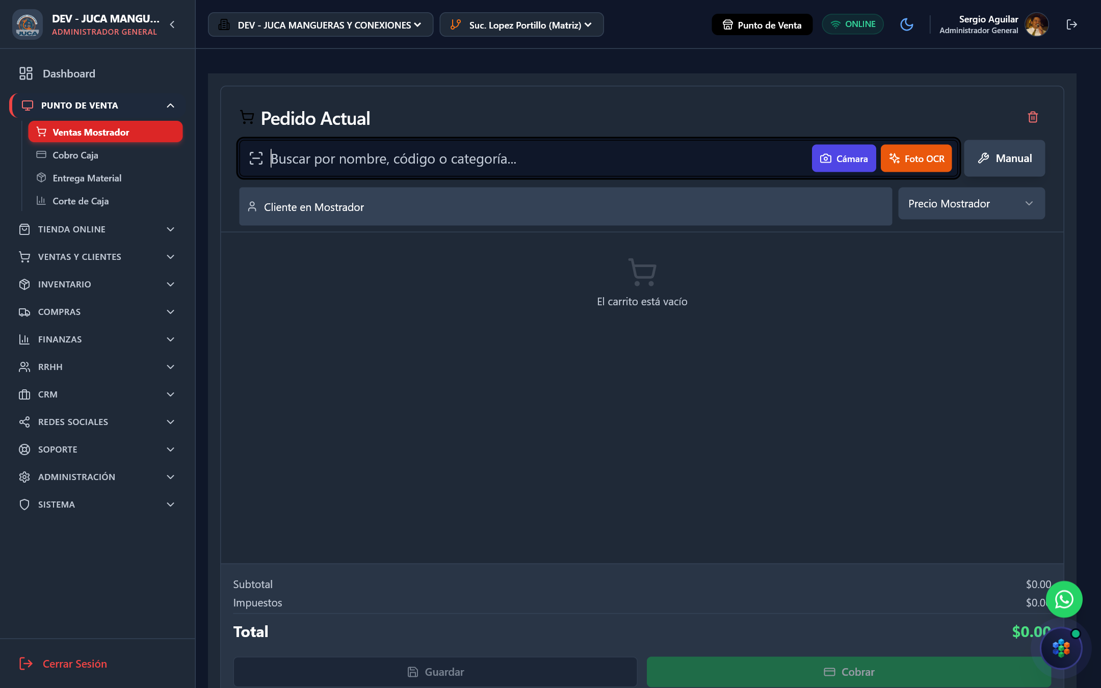 Demo en vivo de Punto de Venta ERPCubox